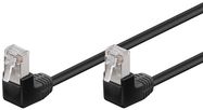CAT 5e Patch Cable 2x 90° Angled, F/UTP, black, 0.5 m - copper-clad aluminium wire (CCA), 2x RJ45 male 90° (8P8C)