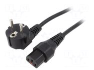 Cable; CEE 7/7 (E/F) plug angled,IEC C13 female; 5m; black; 10A SCHAFFNER / TE Connectivity