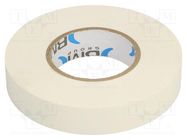 Tape: electrical insulating; W: 15mm; L: 25m; Thk: 0.15mm; white BM GROUP