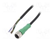 Connection lead; M12; PIN: 5; straight; 5m; plug; 60VAC; 4A; SAC; PVC PHOENIX CONTACT