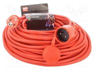 Extension lead; 3x1.5mm2; Sockets: 1; rubber; red; 40m; 16A KEL