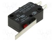 Microswitch SNAP ACTION; 16A/250VAC; 0.6A/125VDC; with lever ECE