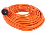 Extension lead; 2x1.5mm2; Sockets: 1; PVC; orange; 40m; 16A KEL