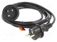Extension lead; 3x1mm2; Schuko; Sockets: 1; PVC; black; 3m; 10A PLASTROL