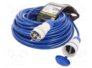 Extension lead; 3x1.5mm2; Sockets: 1; PUR; blue; 25m; 16A KEL