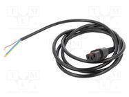 Cable; IEC C13 female,wires; 2m; with IEC LOCK locking; black SCHAFFNER
