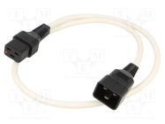 Cable; IEC C19 female,IEC C20 male; 3m; with IEC LOCK locking SCHAFFNER