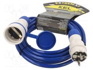 Extension lead; 3x1.5mm2; Sockets: 1; PUR; blue; 5m; 16A KEL