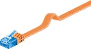 CAT 6A Flat Patch Cable U/UTP, orange, 2 m - copper conductor (CU)