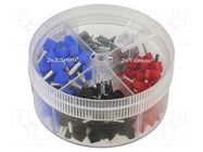 Kit: bootlace ferrules; insulated,double; black,red,blue,grey BM GROUP