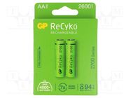 Re-battery: Ni-MH; AA; 1.2V; 2650mAh; ReCyko; blister; Ready2Use GP