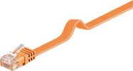 CAT 6 Flat Patch Cable, U/UTP, orange, 1.5 m - copper conductor (CU)