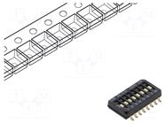 Switch: DIP-SWITCH; Poles number: 8; ON-OFF; 0.1A/50VDC; Pos: 2; SMT TE Connectivity