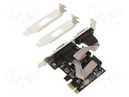 PC extension card: PCIe; D-Sub 9pin male x2,PCIe; 2Mbps GEMBIRD