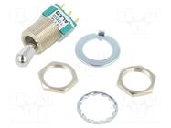 Switch: toggle; Pos: 2; SPDT; ON-ON; 3A/250VAC; 4A/28VDC; MT; UL94V-0 TE Connectivity