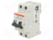 RCBO breaker; Inom: 20A; Ires: 300mA; Poles: 1+N; 230VAC; IP20; DS200 ABB