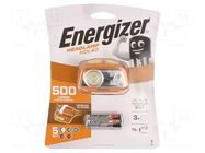 Torch: LED headtorch; 3h; 80lm,500lm; IPX7; 75m ENERGIZER