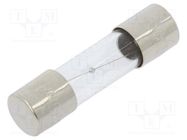 Fuse: fuse; medium time-lag; 630mA; 250VAC; glass; 5x20mm; brass 