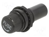 Fuse holder; 6.3x32mm; 10A; 250VAC; on panel; UL94V-1; phenolic OPTIFUSE