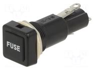 Fuse holder; 6.3x32mm; 10A; on panel; 250VAC; UL94V-1; phenolic OPTIFUSE