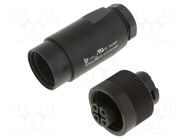 Connector: circular; 400V; 16A; PIN: 4; plug; female; screw terminal BINDER