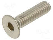 Screw; M2.5x10; 0.45; Head: countersunk; hex key; HEX 1,5mm BOSSARD