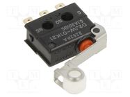 Microswitch SNAP ACTION; 0.1A/30VDC; with lever (with roller) OMRON Electronic Components