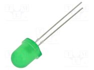 LED; 8mm; green; 5000mcd; 60°; Front: convex; 2.6÷3.8V; No.of term: 2 LUCKYLIGHT