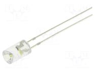 LED; white cold; 5mm; candle light effect; 1560÷2180mcd; 120° OPTOSUPPLY
