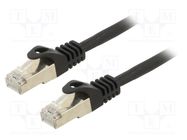 Patch cord; S/FTP; 6a; solid; Cu; LSZH; black; 10m; 27AWG; Cablexpert GEMBIRD