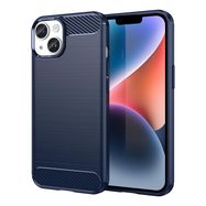 Carbon Case for iPhone 14 Plus flexible gel back cover blue, Hurtel