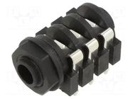 Connector: Jack 6,3mm; socket; stereo,with on/off switch; ways: 3 REAN