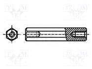 Screwed spacer sleeve; polyamide; M2,5; 15mm; black; BN 7372 BOSSARD