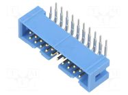Connector: IDC; socket; male; PIN: 20; angled 90°; THT; 2.54mm; 2x10 TE Connectivity
