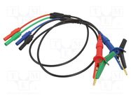 Test leads; banana plug x2,Kelvin vice EXTECH