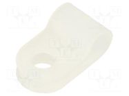 Fixing clamp; Cable P-clips; ØBundle : 5mm; W: 10mm; polyamide HELLERMANNTYTON