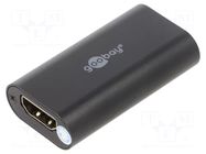 Repeater; HDMI socket,both sides; HDCP 1.4,HDMI 1.4; 40m; black GOOBAY