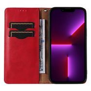 Magnet Strap Case Case for iPhone 14 Pro Max Flip Wallet Mini Lanyard Stand Red, Hurtel