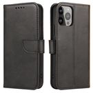 Magnet Case elegant case cover with a flap and stand function for iPhone 14 Pro black, Hurtel