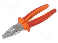 Pliers; insulated,universal; carbon steel; 220mm; 406/1VDEBI UNIOR