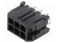 Connector: wire-board; socket; male; Micro-Fit 3.0; 3mm; PIN: 6 MOLEX