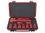 Wrenches set; 6-angles,insulated,socket spanner; Mounting: 1/2" UNIOR