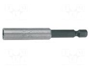 Holder; Overall len: 50mm; Mounting: 1/4" (C6,3mm),1/4" (E6,3mm) UNIOR