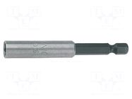 Holder; Overall len: 50mm; Mounting: 1/4" (C6,3mm),1/4" (E6,3mm) UNIOR