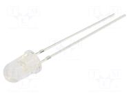 LED; white cold; 5mm; 1560÷2180mcd; 30°; Front: convex; 2.8÷3.4VDC OPTOSUPPLY