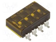 Switch: DIP-SWITCH; Poles number: 4; OFF-ON; 0.1A/25VDC; Pos: 2 C&K