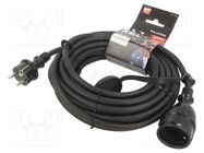 Extension lead; 3x2.5mm2; Sockets: 1; rubber; black; 10m; 16A KEL