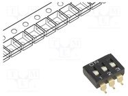 Switch: DIP-SWITCH; Poles number: 3; ON-OFF; 0.025A/24VDC; Pos: 2 OMRON Electronic Components