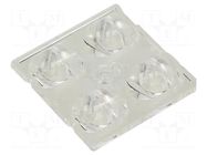 LED lens; square; transparent; H: 10mm; Body dim: 50x50mm LEDIL