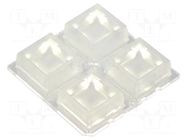 LED lens; square; transparent; H: 10mm; Body dim: 50x50mm LEDIL